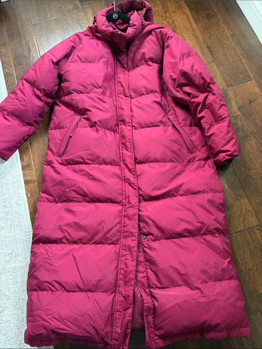 Vintage L.L. Bean Goose Down Burgundy Long Parka Winter Coat Women’s Large